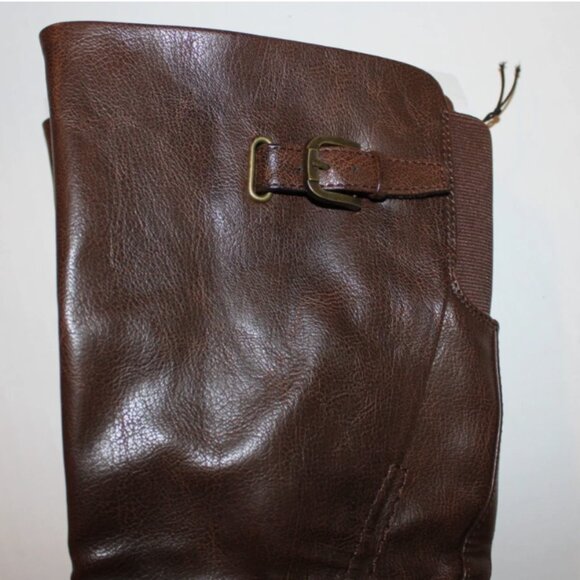 Baretraps Brown Boots NWT 6 Faux Leather Cassidy Knee High Side Zip - Picture 6 of 7